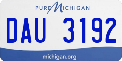 MI license plate DAU3192