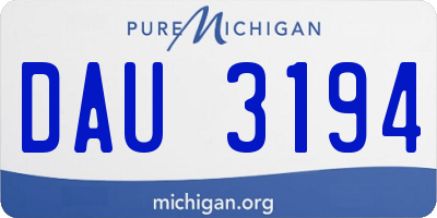 MI license plate DAU3194