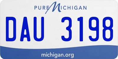 MI license plate DAU3198