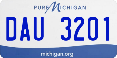 MI license plate DAU3201