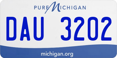 MI license plate DAU3202