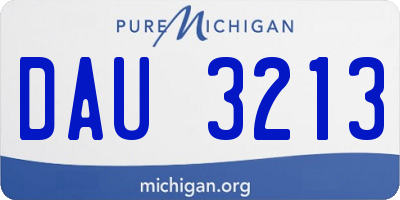 MI license plate DAU3213