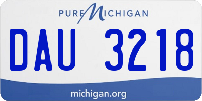 MI license plate DAU3218