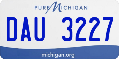 MI license plate DAU3227