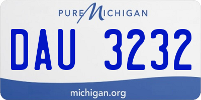 MI license plate DAU3232