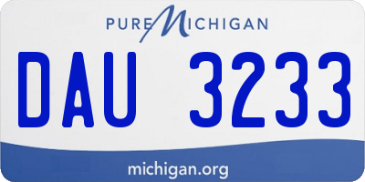 MI license plate DAU3233