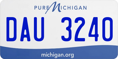 MI license plate DAU3240