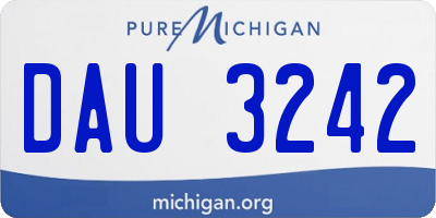 MI license plate DAU3242