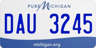 MI license plate DAU3245