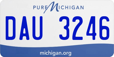 MI license plate DAU3246