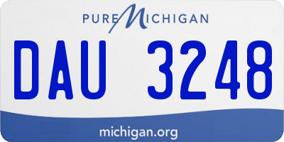 MI license plate DAU3248