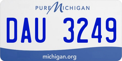 MI license plate DAU3249
