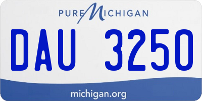 MI license plate DAU3250