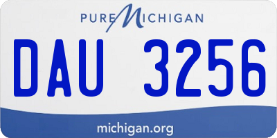 MI license plate DAU3256