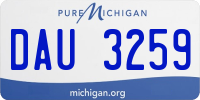 MI license plate DAU3259