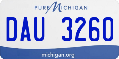 MI license plate DAU3260