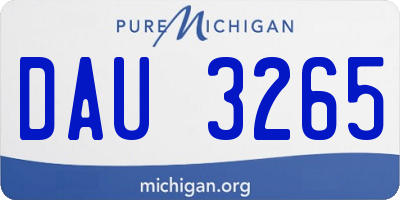 MI license plate DAU3265