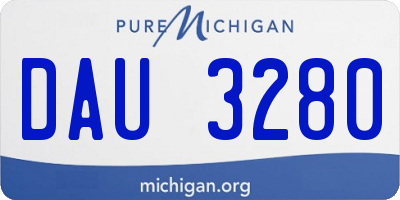 MI license plate DAU3280