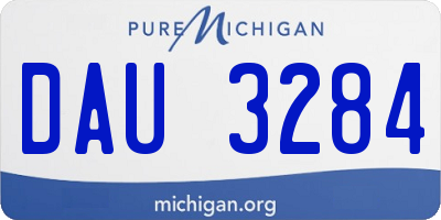 MI license plate DAU3284