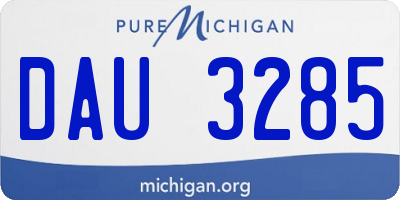 MI license plate DAU3285