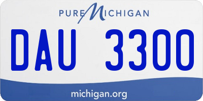 MI license plate DAU3300