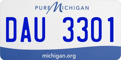 MI license plate DAU3301