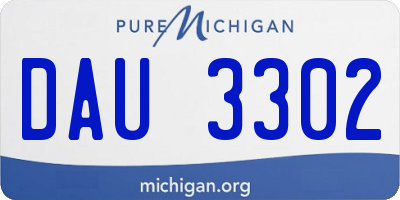 MI license plate DAU3302