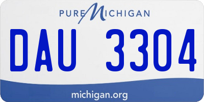 MI license plate DAU3304