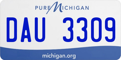 MI license plate DAU3309