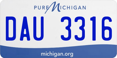 MI license plate DAU3316