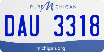 MI license plate DAU3318