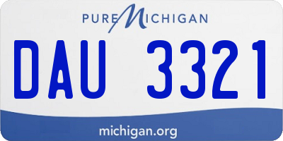 MI license plate DAU3321