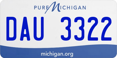 MI license plate DAU3322