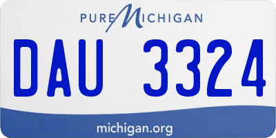 MI license plate DAU3324
