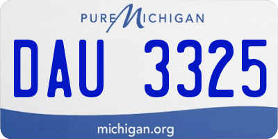 MI license plate DAU3325