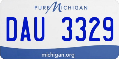 MI license plate DAU3329