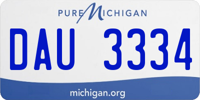 MI license plate DAU3334