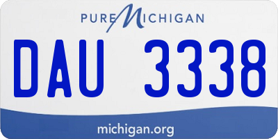 MI license plate DAU3338