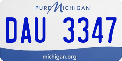 MI license plate DAU3347