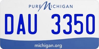 MI license plate DAU3350