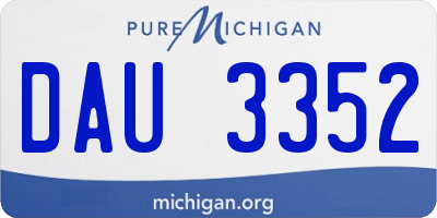 MI license plate DAU3352