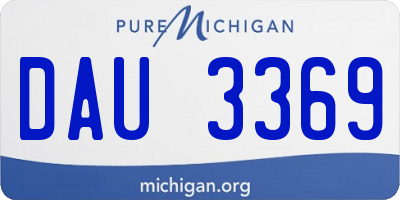 MI license plate DAU3369
