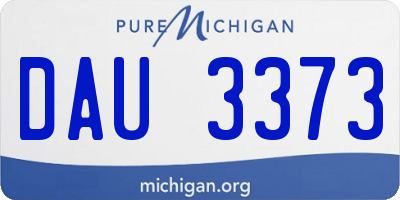 MI license plate DAU3373