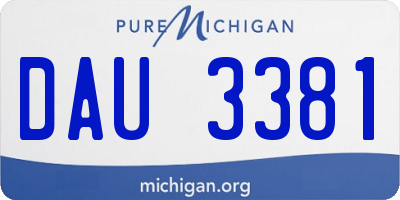 MI license plate DAU3381