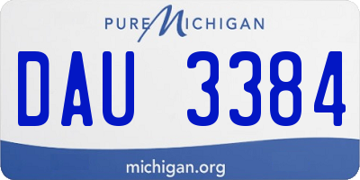 MI license plate DAU3384