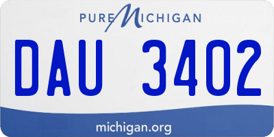 MI license plate DAU3402