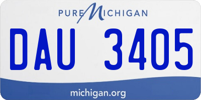 MI license plate DAU3405