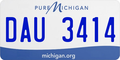 MI license plate DAU3414