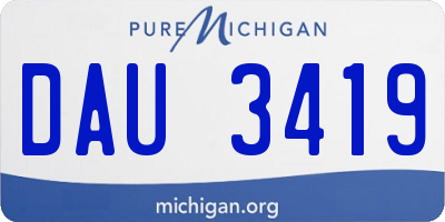 MI license plate DAU3419