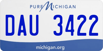 MI license plate DAU3422